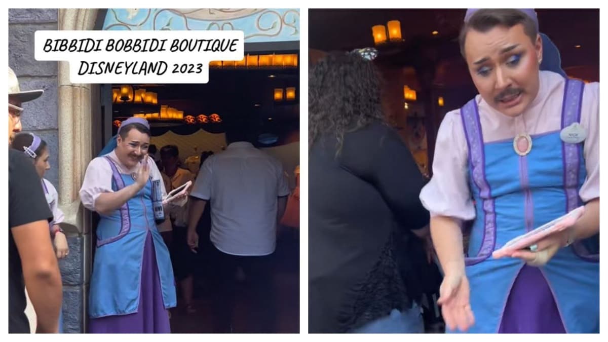 Video: Disney desata polémica por empleado con bigote y vestido de mujer