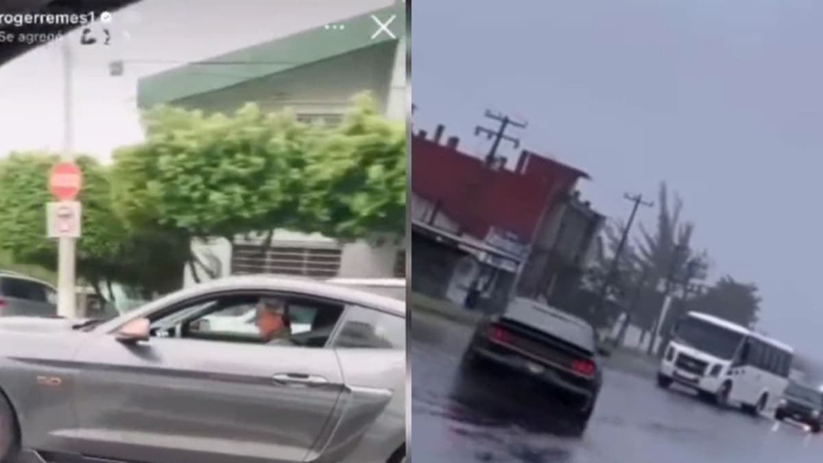 VIDEO: Captan al hijo del alcalde de Poza Rica, Veracruz haciendo arrancones en su mustang de 600 mil pesos