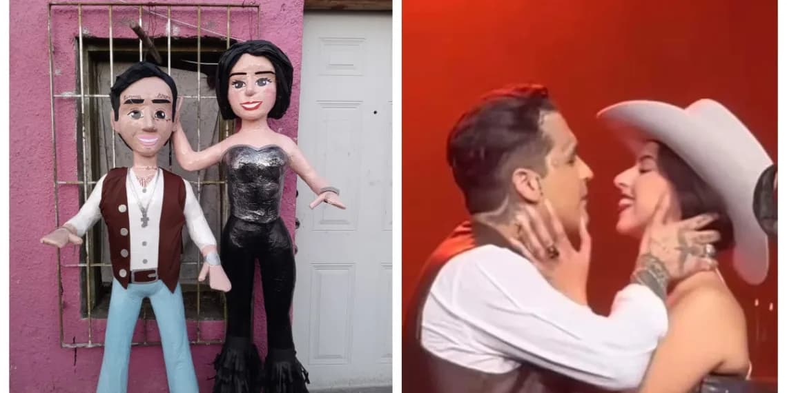 Crean piñata de Christian Nodal con Ángela Aguilar y causa furor en redes