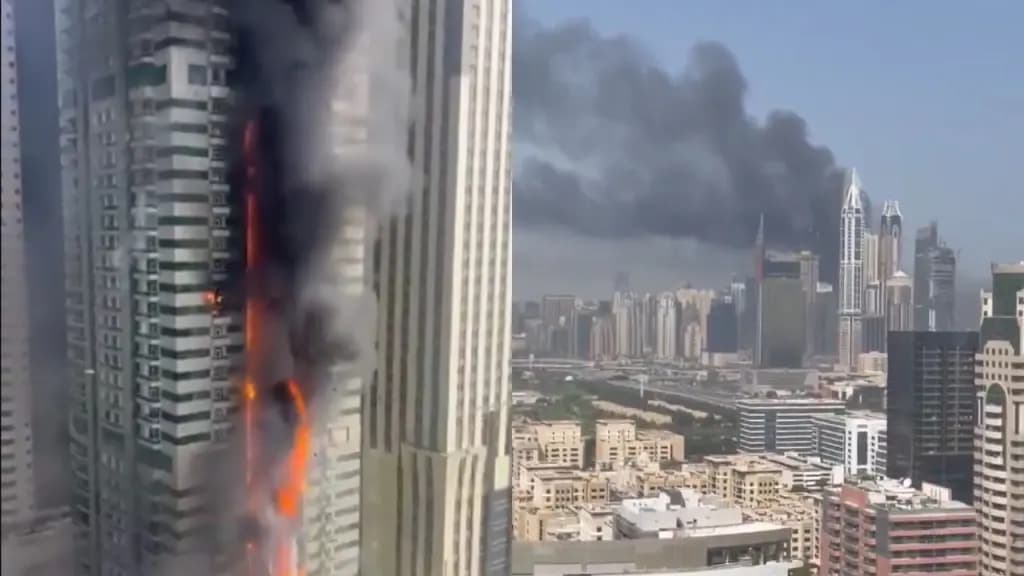 Video: Evacuan a más de cuatro mil personas por incendio en un rascacielos de Dubái