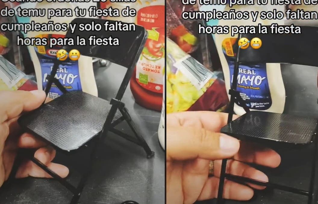 VIDEO: Mujer ordena sillas de Temu para su fiesta y descubre al llegar que eran de juguete