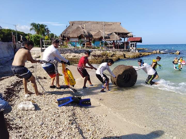 Sacaron 583 kilos de basura de playa Caletita en Cozumel