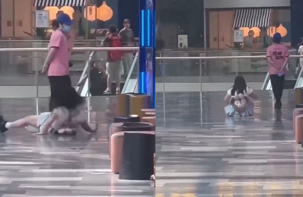 VIDEO: Joven le hace 'berrinche' a su novio en pleno centro comercial y desata críticas en redes