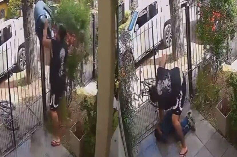 Video: Sujeto intenta robar una bicicleta y terminó recibiendo una brutal golpiza del dueño
