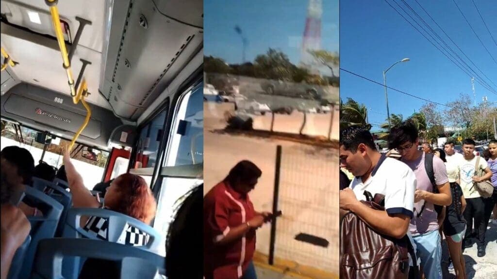 Videos: Chofer se niega a prender aire acondicionado de nuevo autobús de la Zona Hotelera de Cancún