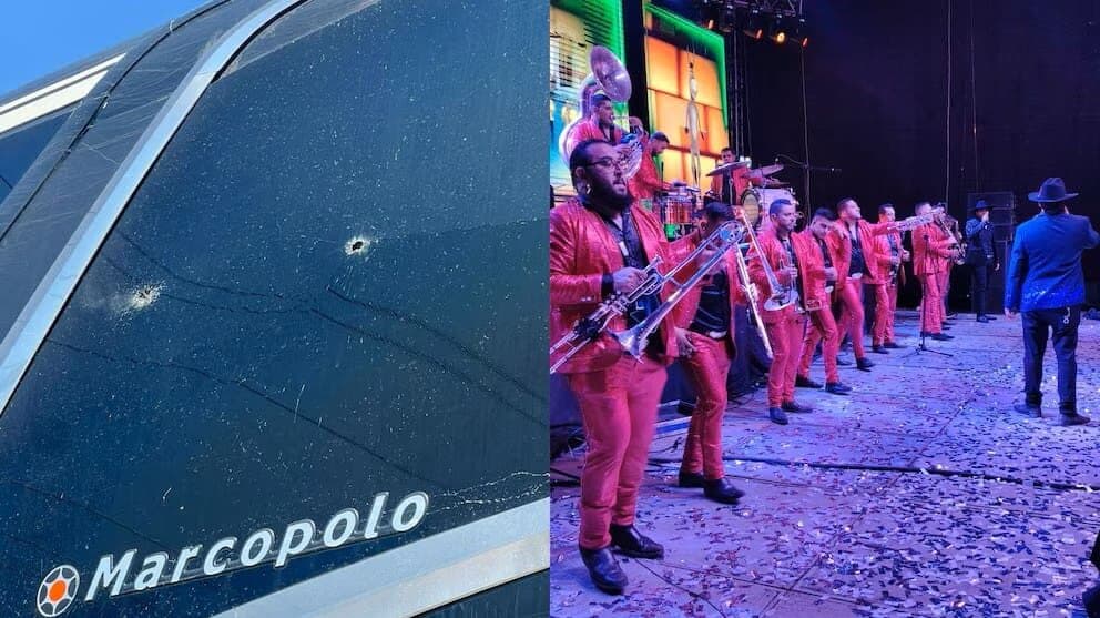 Atacan a balazos autobús de la Banda Jerez de Marco Flores en carretera de Oaxaca