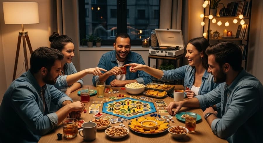 Cómo organizar una noche perfecta con amigos: música, juegos y buena comida